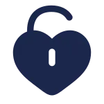 Heart Unlock SVG Icon